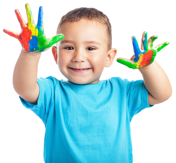 boy with fingerpaint boy with fingerpaint
