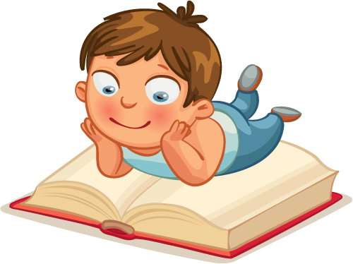 cartoon boy reading