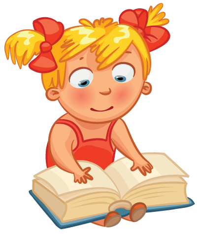 cartoon girl reading cartoon girl reading